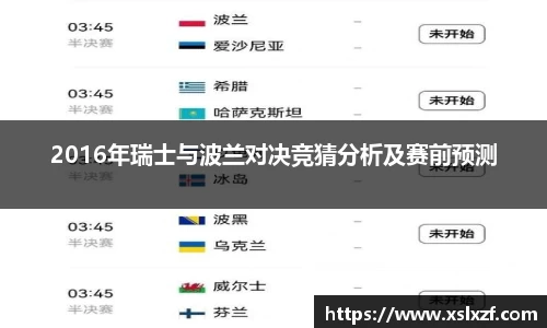 2016年瑞士与波兰对决竞猜分析及赛前预测